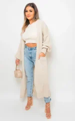 Alice Chunky Knitted Balloon Sleeve Long Maxi Cardigan - Cozy & Stylish Women's Sweater | Elegant Knitwear - Image 22