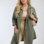 Button Down Long Sleeve Oversized Shirt - Stylish & Lightweight Cotton Shirt for Women