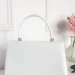 Chic White Envelope Handbag - Stylish Faux Leather Arm Candy & Crossbody Bag