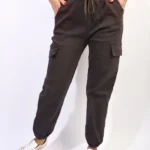 Trendy Frankie Cargo Pocket Trouser with Drawstring Utility-Chic Style and Practicality