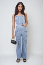 Giselle Strapless Cargo Jumpsuit with Multi Pockets - Chic & Functional - Image 5