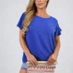 Leilani Ruffle Short Sleeve Top - Elegant & Comfortable Women's Fashion Blouse