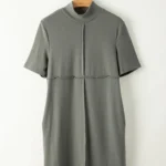 Asha High Neck Cross Seam T-shirt Dress - Elegant, Versatile Mini Dress with Pockets