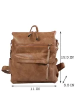 Stylish Geometric Crochet Strap Backpack Durable PU Leather, Spacious Interior, Secure Zipper Closure - Image 9