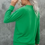 LUCKY Chenille Embroidered Graphic Sweatshirt - Cozy & Stylish St. Patrick's Day Crew Neck