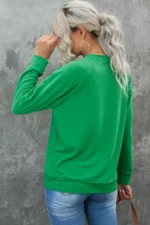LUCKY Chenille Embroidered Graphic Sweatshirt - Cozy & Stylish St. Patrick's Day Crew Neck