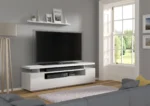 EVA 180 TV Stand Modern 70.87 in White Matt & Gloss Entertainment Center with Storage - Image 4