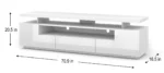 EVA 180 TV Stand Modern 70.87 in White Matt & Gloss Entertainment Center with Storage - Image 2