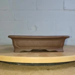 17cm Premium Rectangular Unglazed Bonsai Pot - Brown | Durable Ceramic Pot with Drainage & Wiring Holes