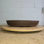 42cm Premium Unglazed Oval Bonsai Pot - 42cm x 32cm x 8cm | Stamped Brown Clay Planter