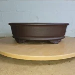 31cm Premium Unglazed Oval Bonsai Pot - Brown | High-Quality Craftsmanship | 31cm x 24cm x 9cm
