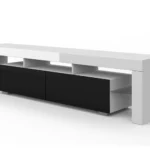 Modern PANAMA 190 TV Stand - 74.80" White Matt & Black Gloss Finish | Elegant & Functional