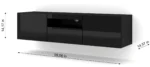 AURA 150 TV Stand - 59.06-inch Elegant Black Matte & Gloss Finish, Versatile & Functional Design - Image 3