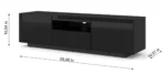 AURA 150 TV Stand - 59.06-inch Elegant Black Matte & Gloss Finish, Versatile & Functional Design - Image 4