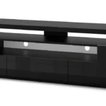 EVA 180 TV Stand - 70.87" in Black Matt/Black Gloss - Modern & Elegant Living Room Furniture