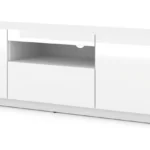 AURA 150 TV Stand - 59.06" | Modern, Multi-Functional Entertainment Center in White Matt & Gloss