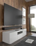 AURA 150 TV Stand - 59.06" | Modern, Multi-Functional Entertainment Center in White Matt & Gloss - Image 7