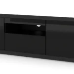 AURA 150 TV Stand - 59.06-inch Elegant Black Matte & Gloss Finish, Versatile & Functional Design