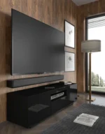 AURA 150 TV Stand - 59.06-inch Elegant Black Matte & Gloss Finish, Versatile & Functional Design - Image 6
