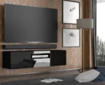 AURA 150 TV Stand - 59.06-inch Elegant Black Matte & Gloss Finish, Versatile & Functional Design - Image 7