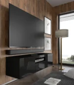AURA 150 TV Stand - 59.06-inch Elegant Black Matte & Gloss Finish, Versatile & Functional Design - Image 8