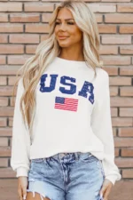 Cadence USA Flag Top - Stylish American Pride | Comfortable & Trendy Pullover - Image 2
