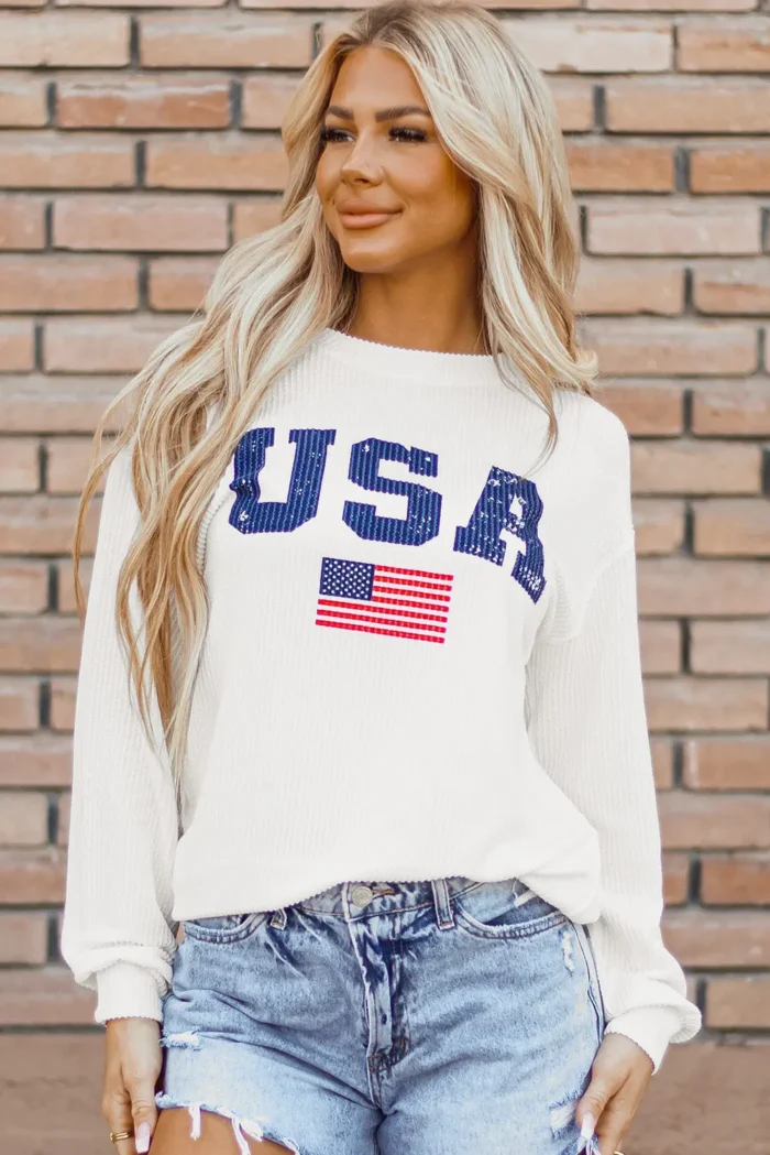 Cadence USA Flag Top - Stylish American Pride | Comfortable & Trendy Pullover - Image 2