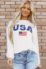 Cadence USA Flag Top - Stylish American Pride | Comfortable & Trendy Pullover - Image 4