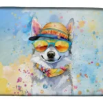 Alaskan Klee Kai Hippie Dawg Dish Drying Mat - Stylish, Absorbent & Non-Slip Kitchen Accessory