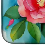 Elegant Alabama Camellia Watercolor Dish Drying Mat - Absorbent & Stylish Kitchen Accessory - Image 4