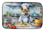 Akita The Chef Dish Drying Mat - Stylish & Absorbent Kitchen Counter Accessory, 14" x 22" - Unique Akita Artwork