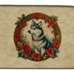 Alaskan Klee Kai Christmas Flowers Dish Drying Mat - Absorbent & Stylish Kitchen Accessory - 14x22 Inches