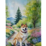 Akita Spring Garden Kitchen Towel - Premium Plush Velour, Absorbent & Stylish | Perfect for Akita Lovers