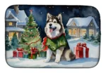 Alaskan Malamute Christmas Dish Drying Mat - Cozy, Festive & Absorbent | 14"x22" Non-Slip & Machine Washable