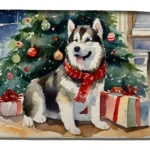 Alaskan Malamute Cozy Christmas Dish Drying Mat | Absorbent, Non-Slip, Machine Washable - 14x22 Inches