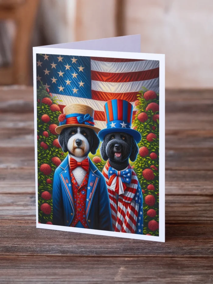 All American Portuguese Water Dog Greeting Cards - Pack of 8 - High-Quality Blank Inside with Envelopes - Image 2