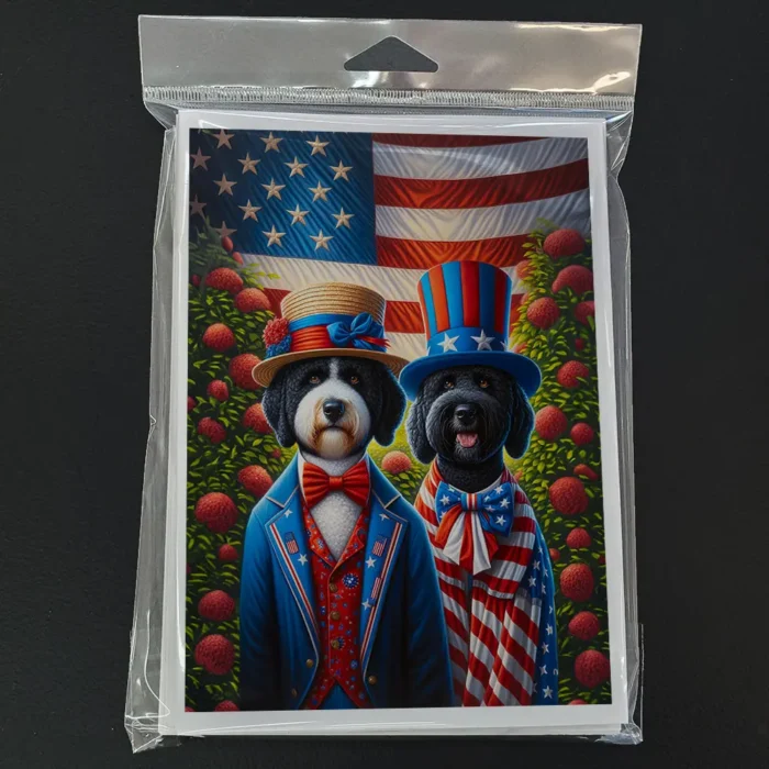 All American Portuguese Water Dog Greeting Cards - Pack of 8 - High-Quality Blank Inside with Envelopes - Image 3