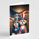 All American Lhasa Apso Greeting Cards Pack of 8 High-Quality 5x7 Cards with Stunning Breed-Specific Artwork for Dog Lovers
