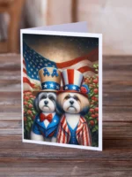 All American Lhasa Apso Greeting Cards Pack of 8 High-Quality 5x7 Cards with Stunning Breed-Specific Artwork for Dog Lovers - Image 2