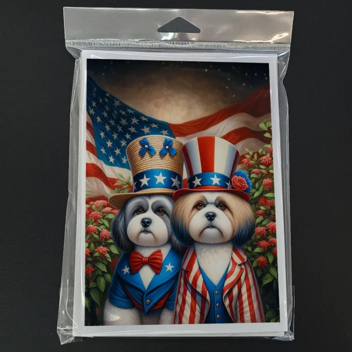 All American Lhasa Apso Greeting Cards Pack of 8 High-Quality 5x7 Cards with Stunning Breed-Specific Artwork for Dog Lovers - Image 3