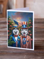 All American Siberian Husky Greeting Cards Pack - Premium Quality, Blank Inside, Set of 8 with Matching Envelopes - Image 2