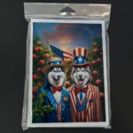 All American Siberian Husky Greeting Cards Pack - Premium Quality, Blank Inside, Set of 8 with Matching Envelopes - Image 3