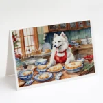 American Eskimo Christmas Cookies Greeting Cards - Pack of 8 | High-Quality Holiday Cards with Envelopes for Dog Lovers