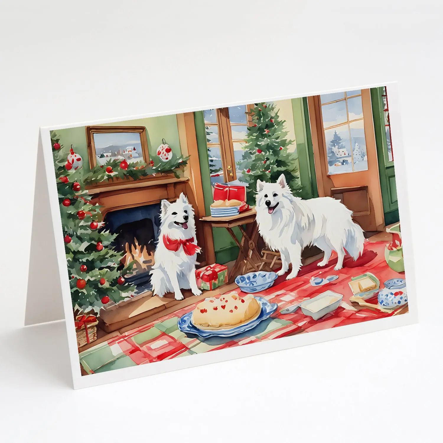 39730703_large.webp American Eskimo Christmas Cookies Greeting Cards 8-Pack | Festive 5x7 Holiday Cards with Envelopes | High-Quality Blank Cards for Personalized Messages - Image 1