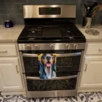 American English Coonhound in Sunflowers Plush Velour Kitchen Towel - Durable, Vibrant, Machine Washable - Image 3
