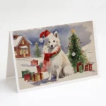 American Eskimo Christmas Greeting Cards - Pack of 8 with Envelopes | High-Quality Holiday Cards with Stunning Artwork