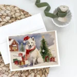 American Eskimo Christmas Greeting Cards - Pack of 8 with Envelopes | High-Quality Holiday Cards with Stunning Artwork - Image 2