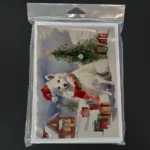 American Eskimo Christmas Greeting Cards - Pack of 8 with Envelopes | High-Quality Holiday Cards with Stunning Artwork - Image 3