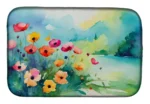 Anemones in Watercolor Dish Drying Mat - Absorbent & Stylish Kitchen Accessory