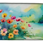 Anemones in Watercolor Dish Drying Mat - Absorbent & Stylish Kitchen Accessory
